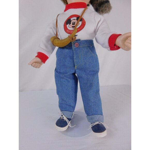 SALE Vintage Disney Doll Tina Tewell Boy Coonskin Cap Mickey Balloon Porcelain 5 - Picture 3 of 12